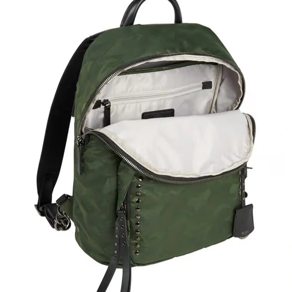 Rare Tumi Voyageur Studded Hagen Backpack in Green/Forest Camo Black Hardware